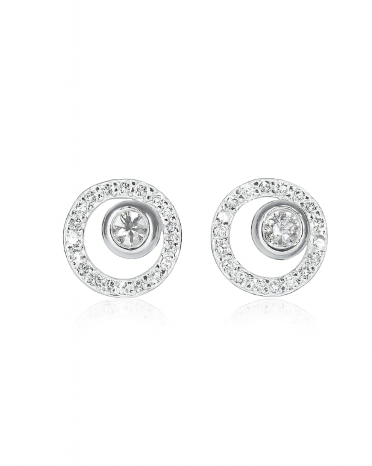 Brinco Redondo Cravejado Prata 925 - Karina Pratas