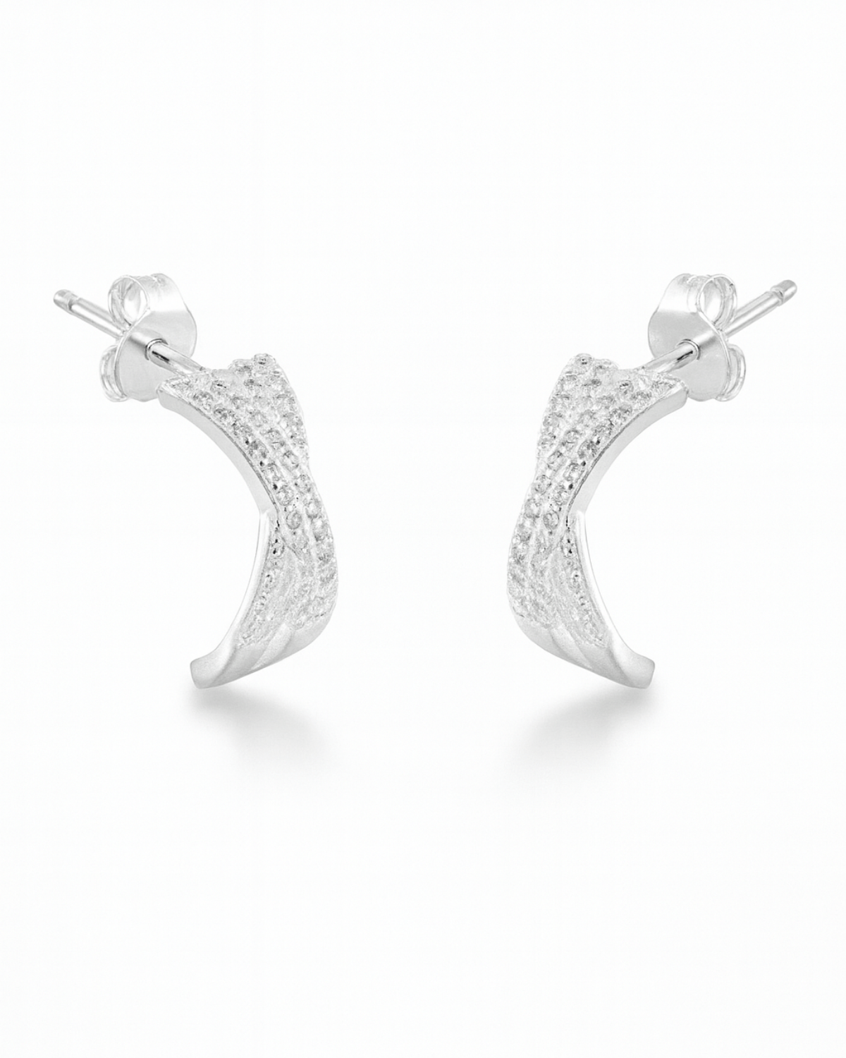 Brinco Torcido Cravejado Prata 925 - Karina Pratas