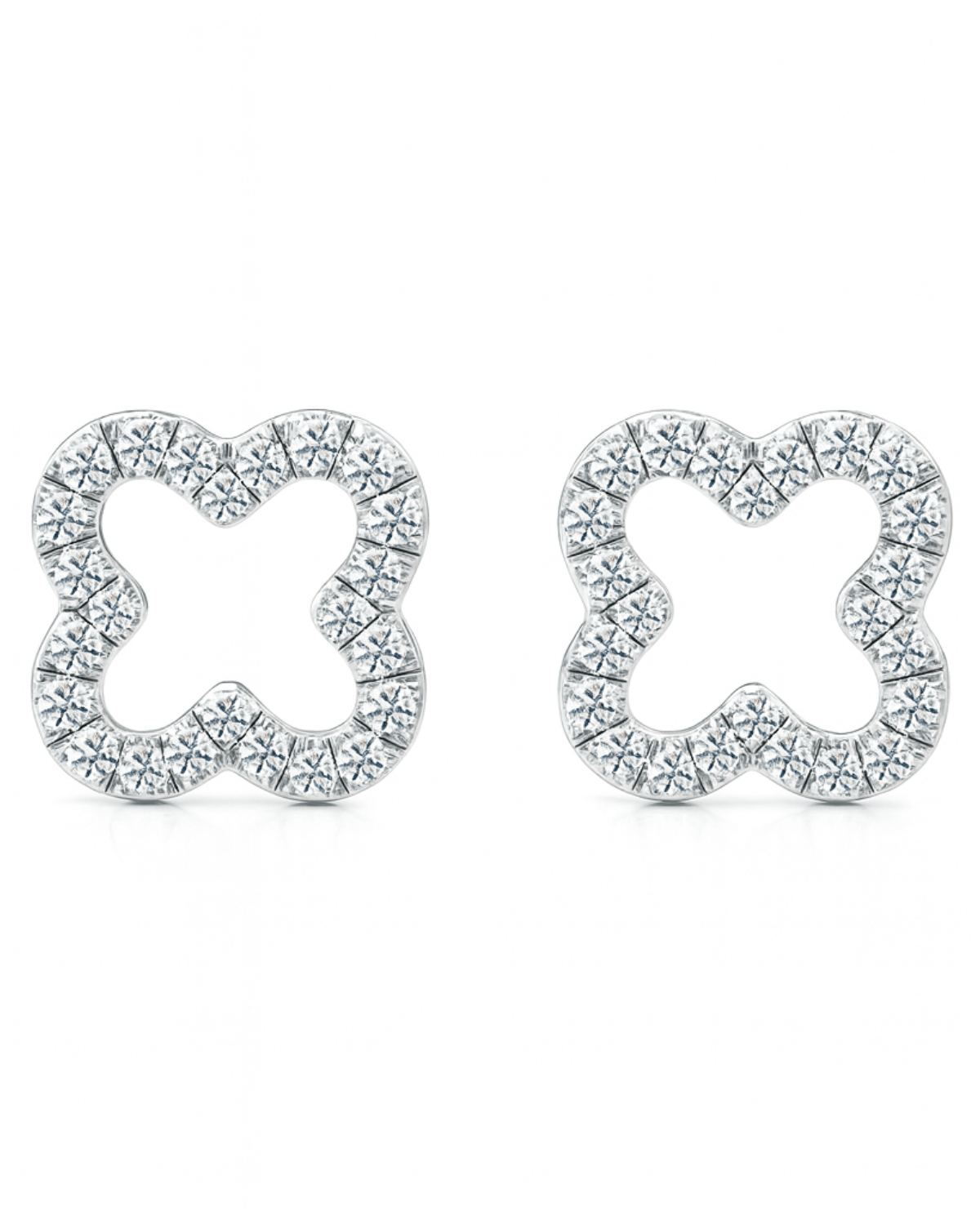 Brinco Trevo Cravejado Prata 925 - Karina Pratas