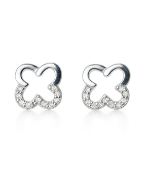 Brinco Trevo Liso Prata 925 - Karina Pratas