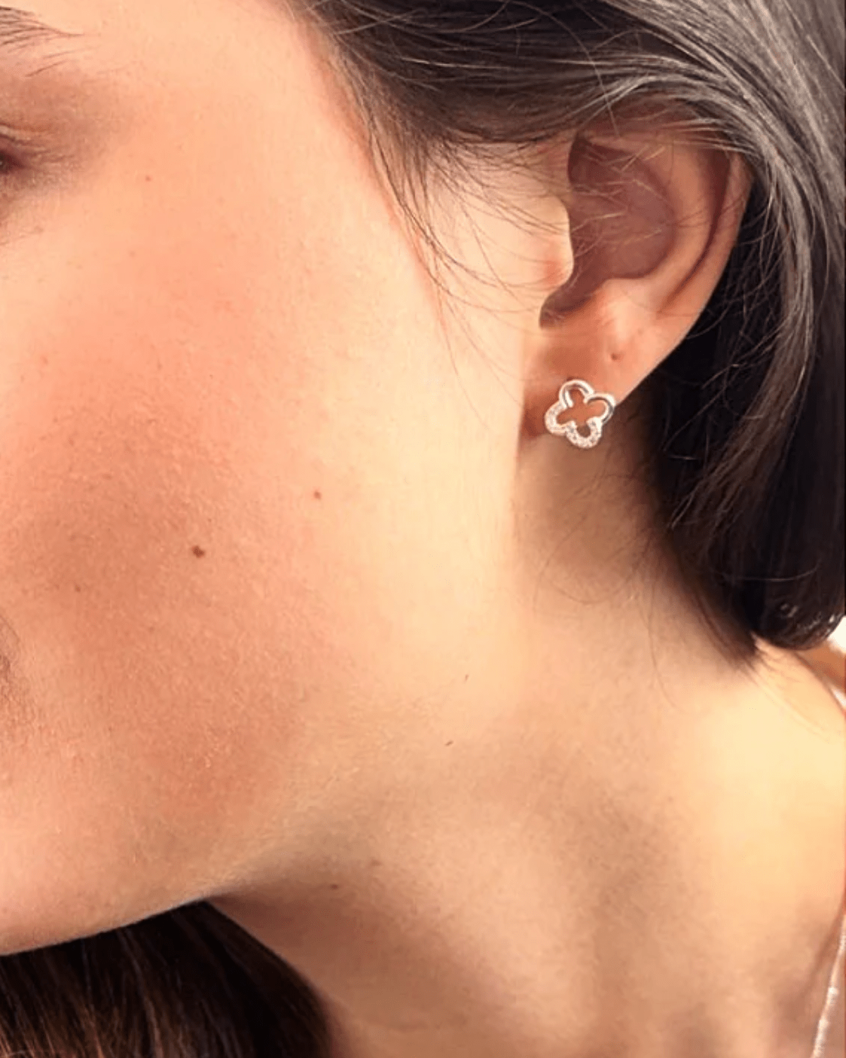 Brinco Trevo Liso Prata 925 - Karina Pratas