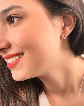 Brinco Trevo Liso Prata 925 - Karina Pratas