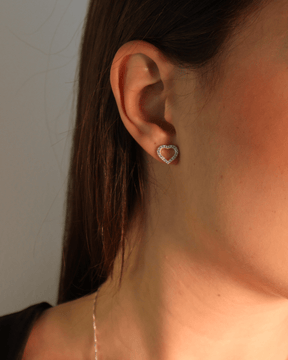 Brinco Zircônia Coração Vazado Prata 925 - Karina Pratas