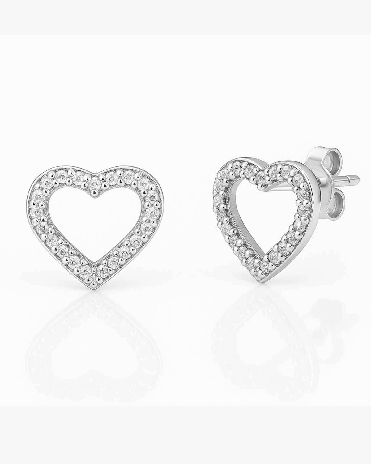 Brinco Zircônia Coração Vazado Prata 925 - Karina Pratas