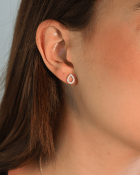 Brinco Zircônia Gota Vazado Prata 925 - Karina Pratas