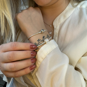 Pulseira Para Berloques Tambor Cravejado De Prata 925