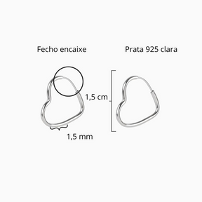 Argola Coração em Prata O Amor em Forma de Joia