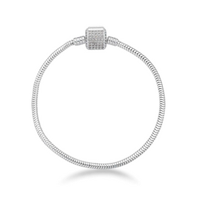 Pulseira Para Berloques Tambor Cravejado De Prata 925