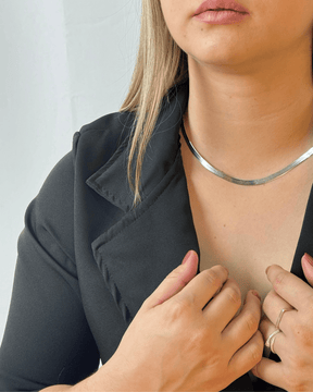 Choker Laminada Prata 925 - Karina Pratas