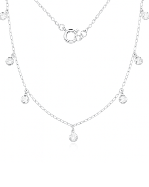 Choker Ponto de Luz Redondo Cristal em Prata 925 - Karina Pratas