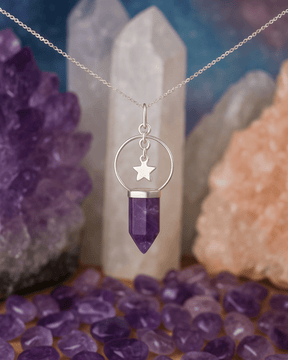 Colar Ametista com Estrela em Prata 925 - Karina Pratas
