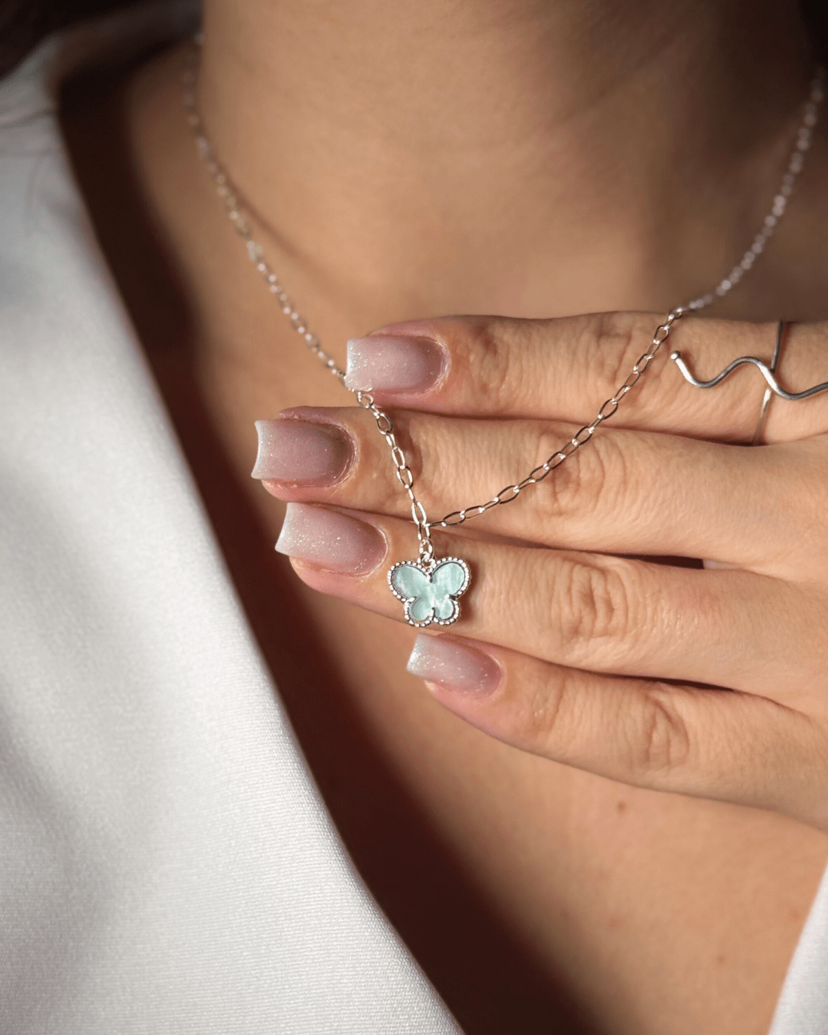 Colar Borboleta Azul em Prata 925 - Karina Pratas