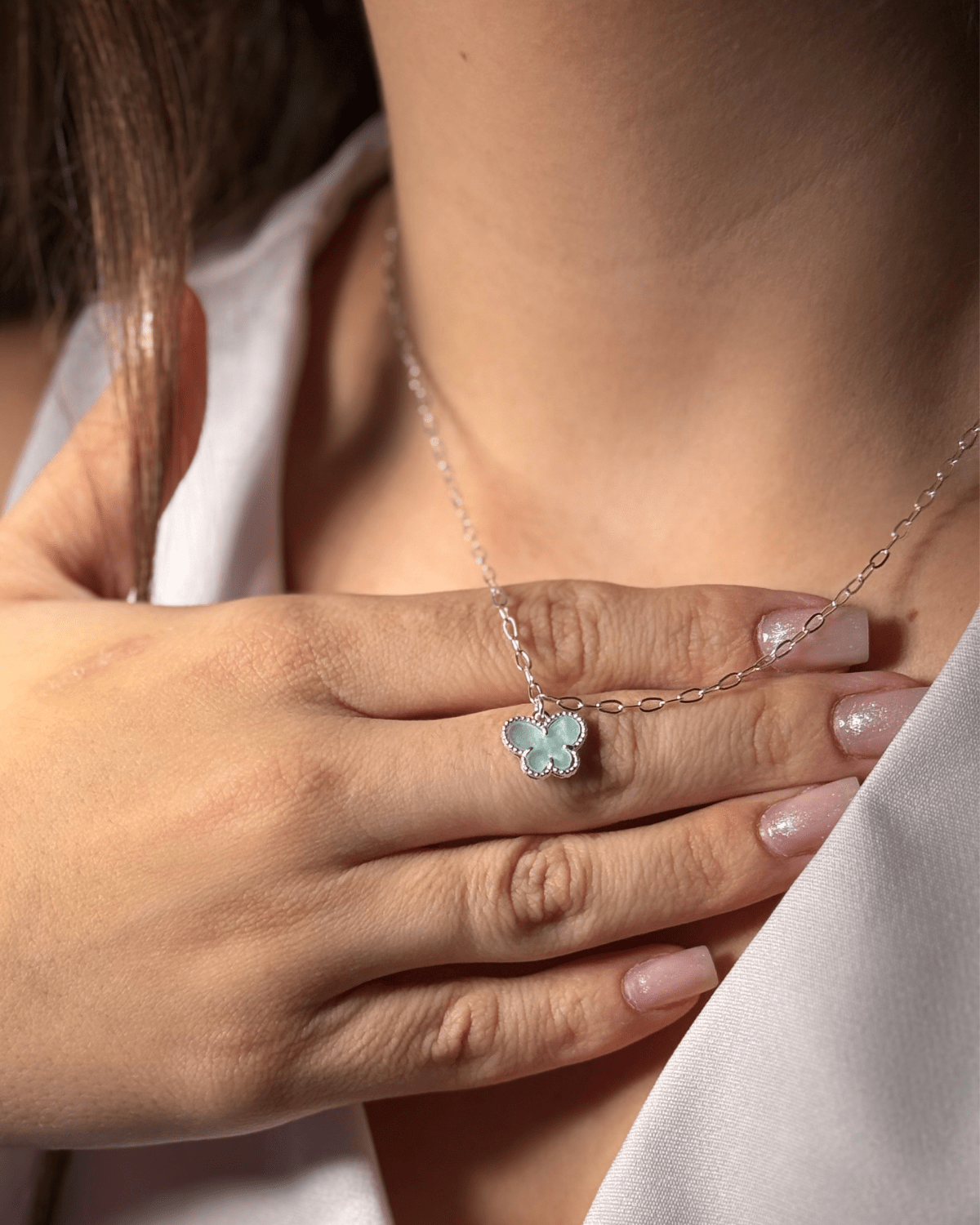 Colar Borboleta Azul em Prata 925 - Karina Pratas