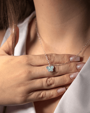 Colar Borboleta Azul em Prata 925 - Karina Pratas