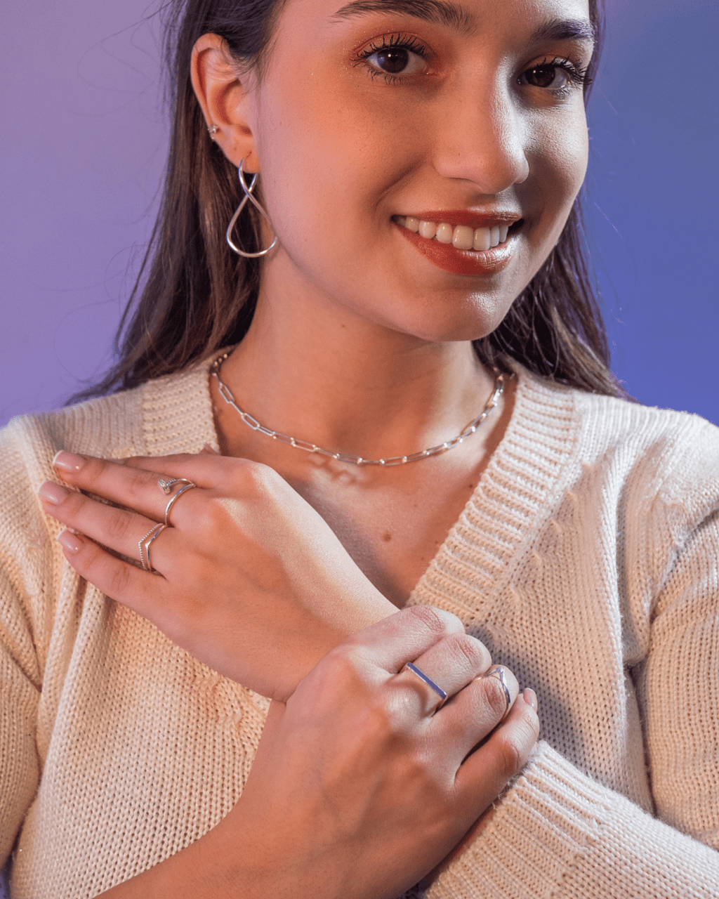 Colar Cartier Elos Quadrado em Prata 925 - Karina Pratas