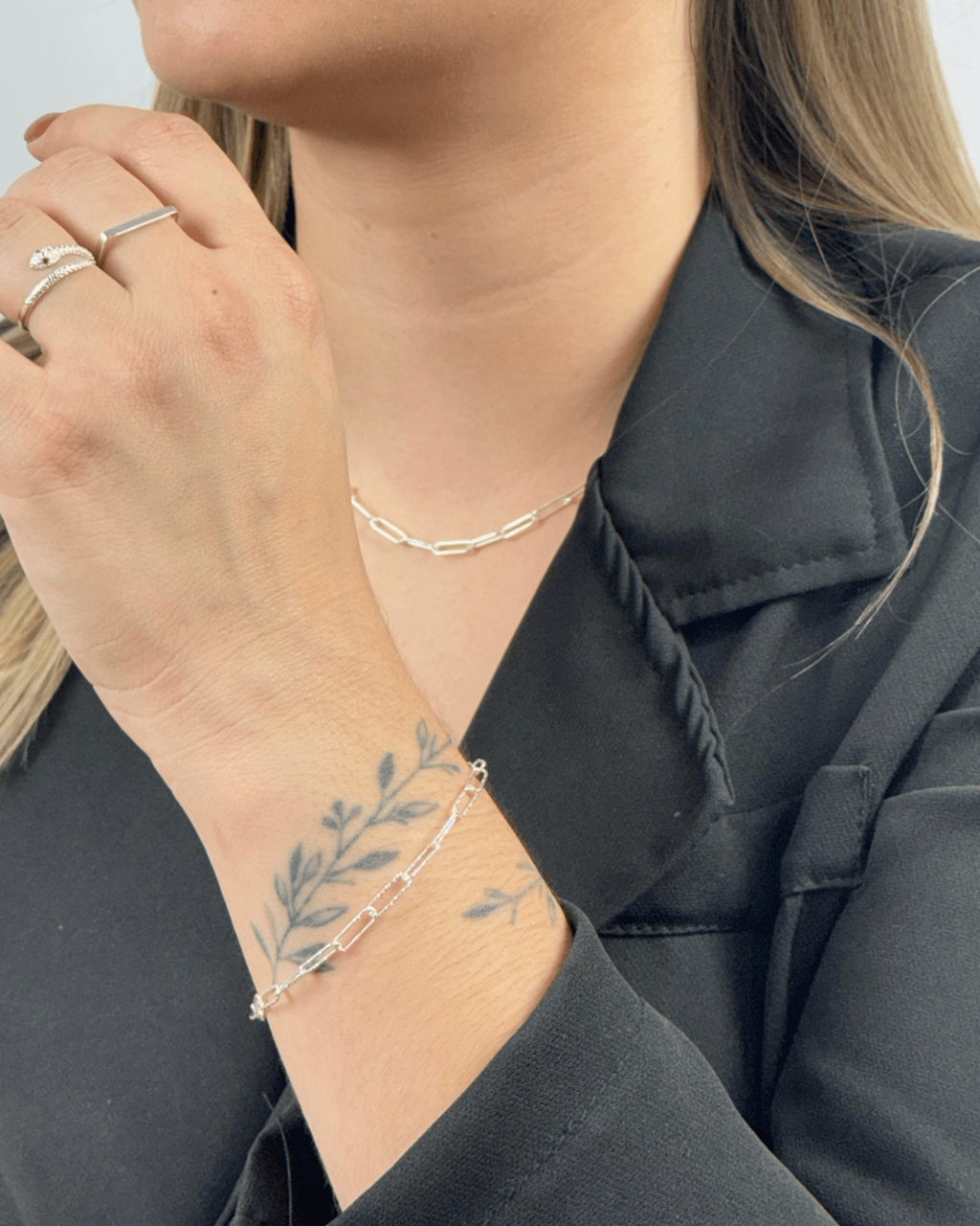 Colar Cartier Elos Quadrado em Prata 925 - Karina Pratas