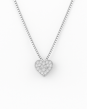 Colar Coração Cravejado Prata 925 - Karina Pratas