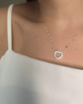 Colar Coração Vazado Prata 925 - Karina Pratas