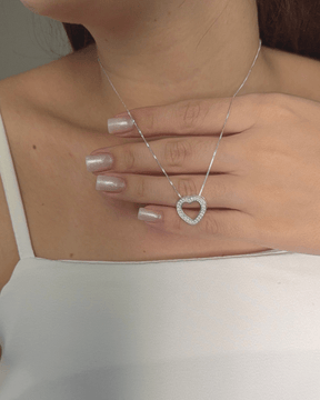 Colar Coração Vazado Prata 925 - Karina Pratas