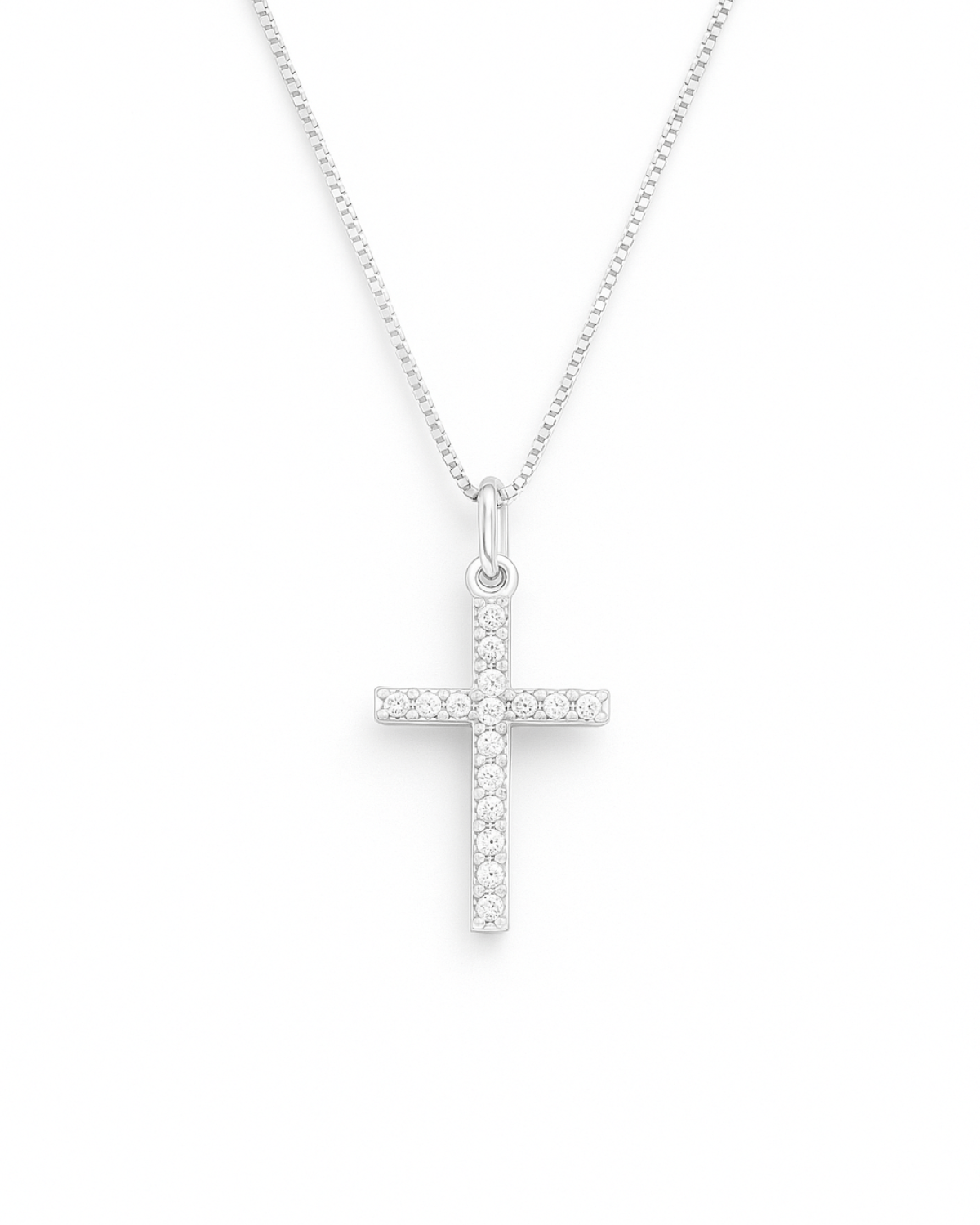 Colar Cruz Cravejada em Prata 925 - Karina Pratas