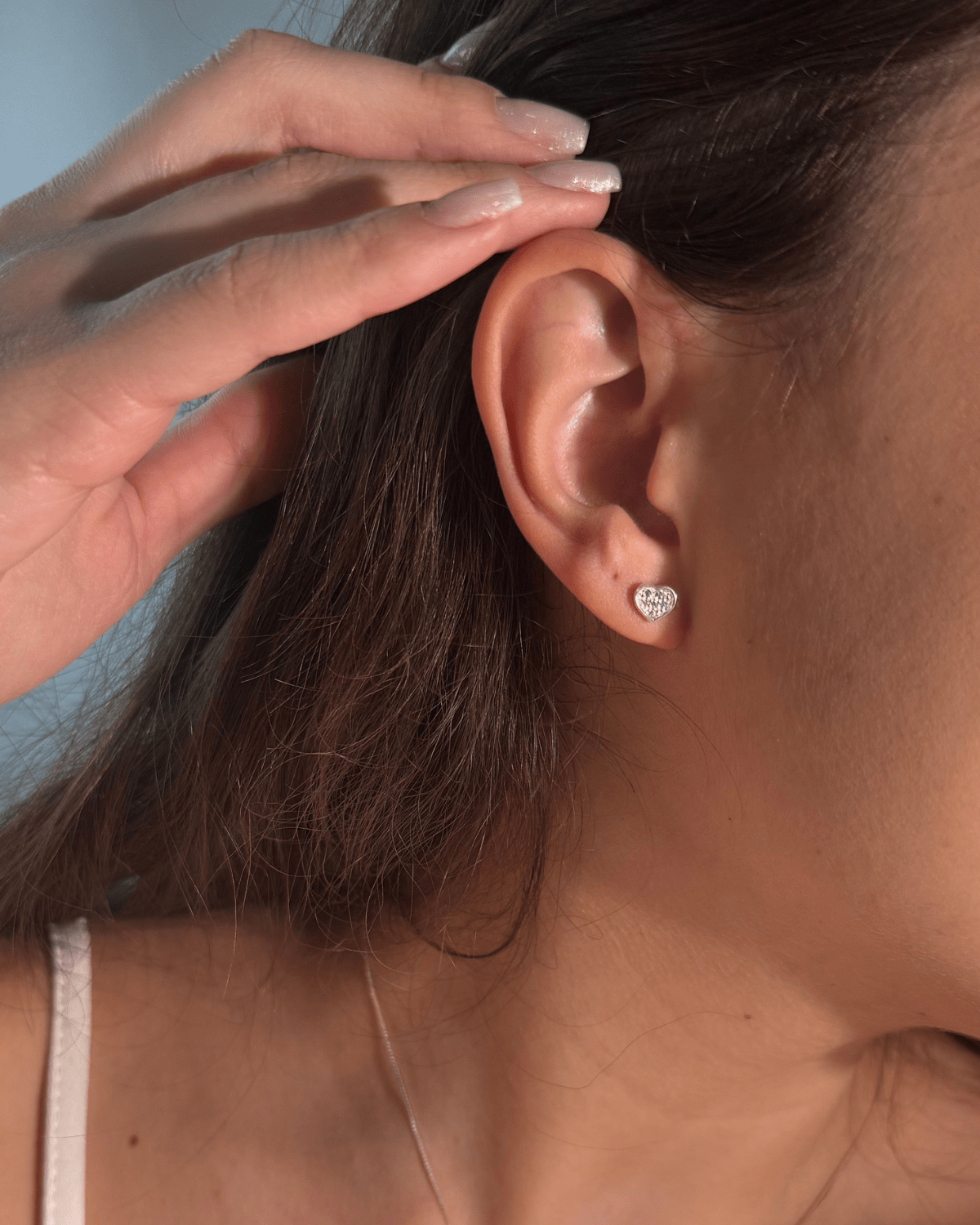 Colar e Brinco Coração Cravejado em Prata 925 - Karina Pratas