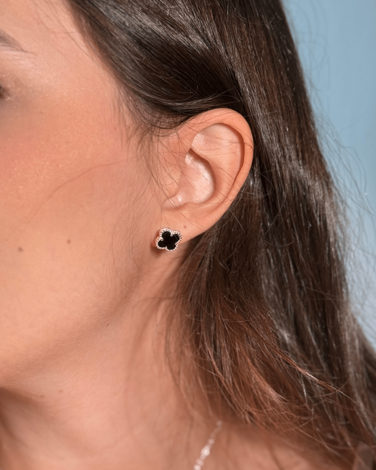 Colar e Brinco Trevo Prata 925 - Karina Pratas