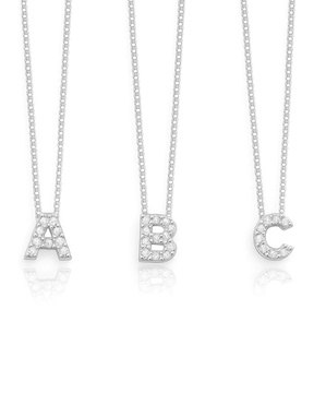 Colar Letra Inicial Cravejada em Prata 925 - Karina Pratas