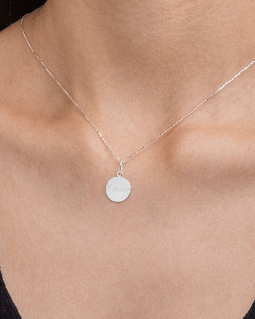 Colar Medalha Amor em Prata 925 - Karina Pratas