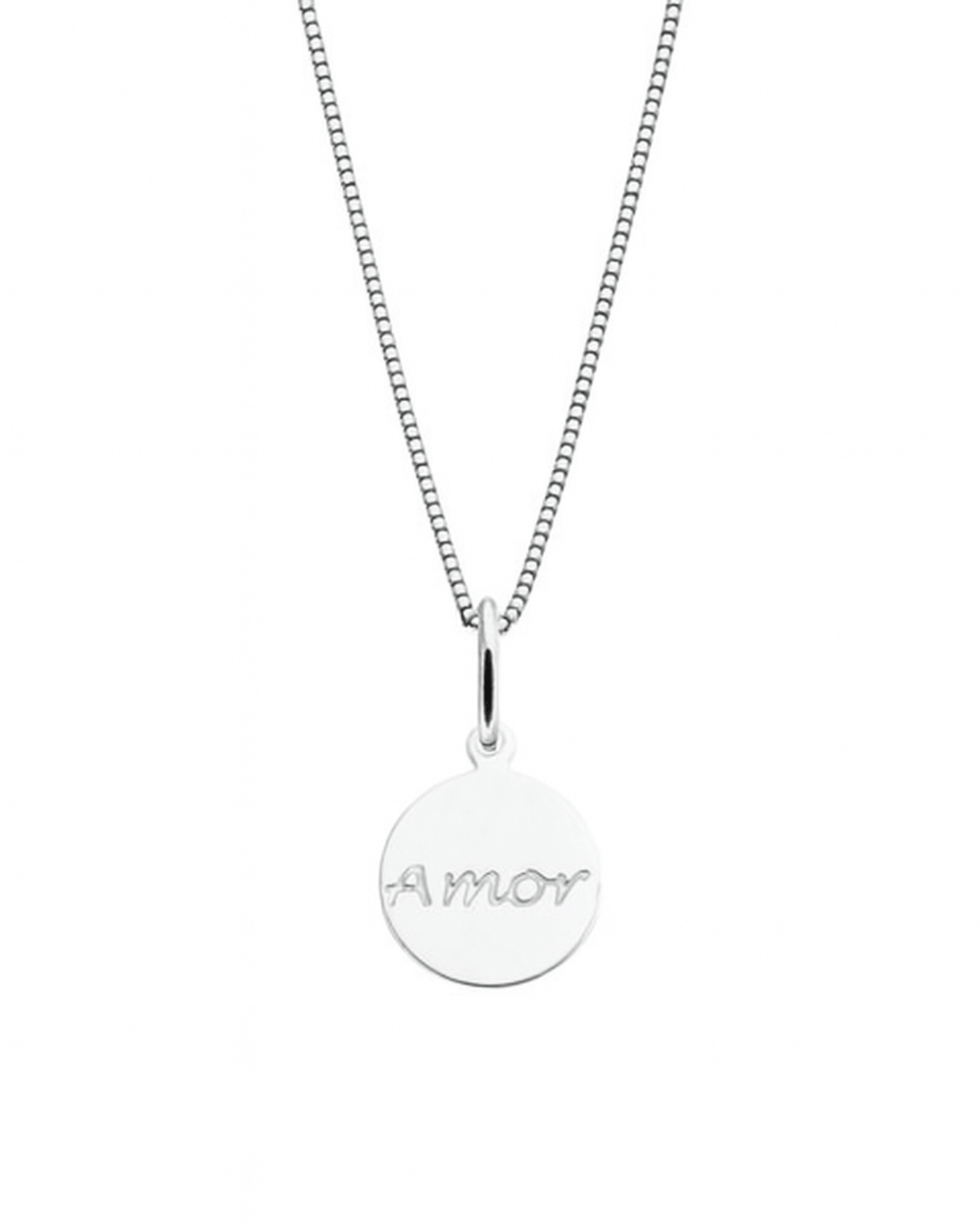 Colar Medalha Amor em Prata 925 - Karina Pratas