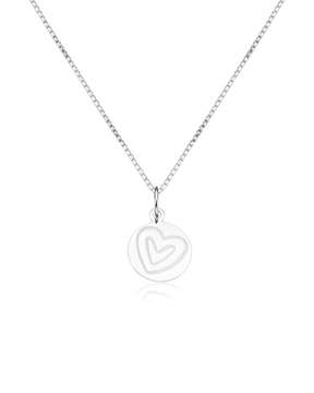 Colar Medalha Corações em Prata 925 - Karina Pratas