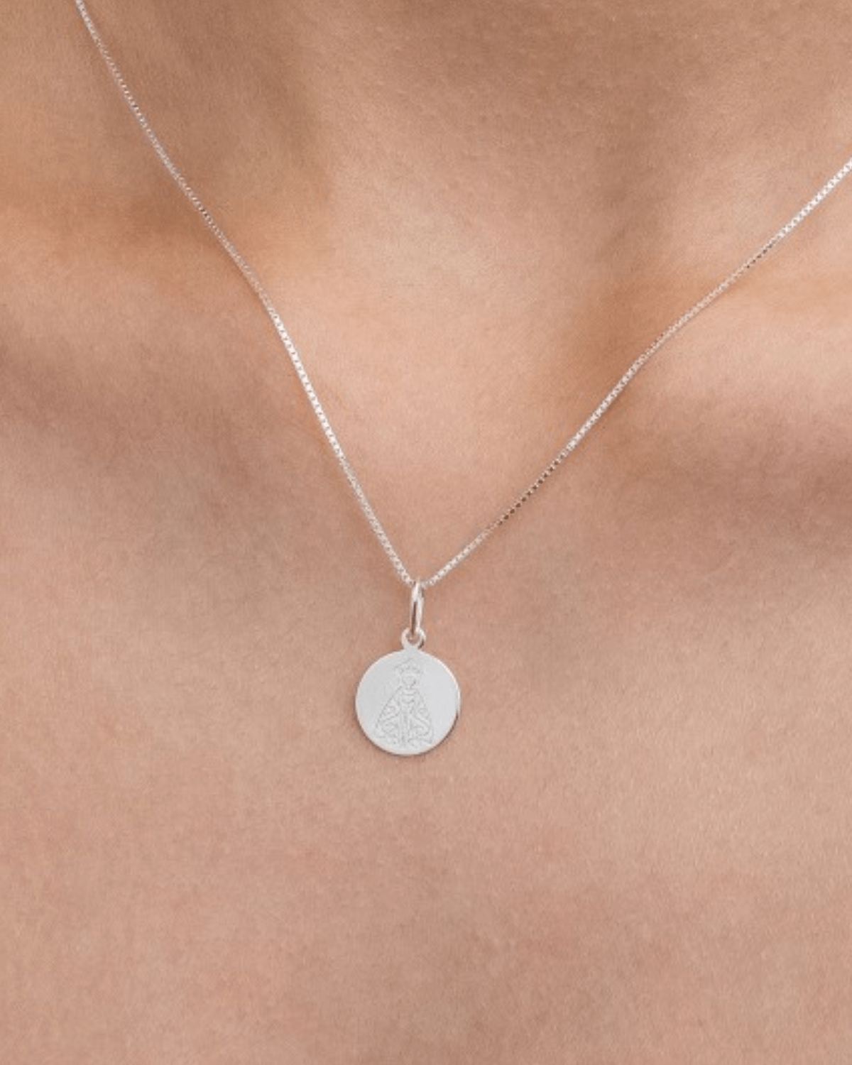 Colar Medalha Nossa Senhora em Prata 925 - Karina Pratas