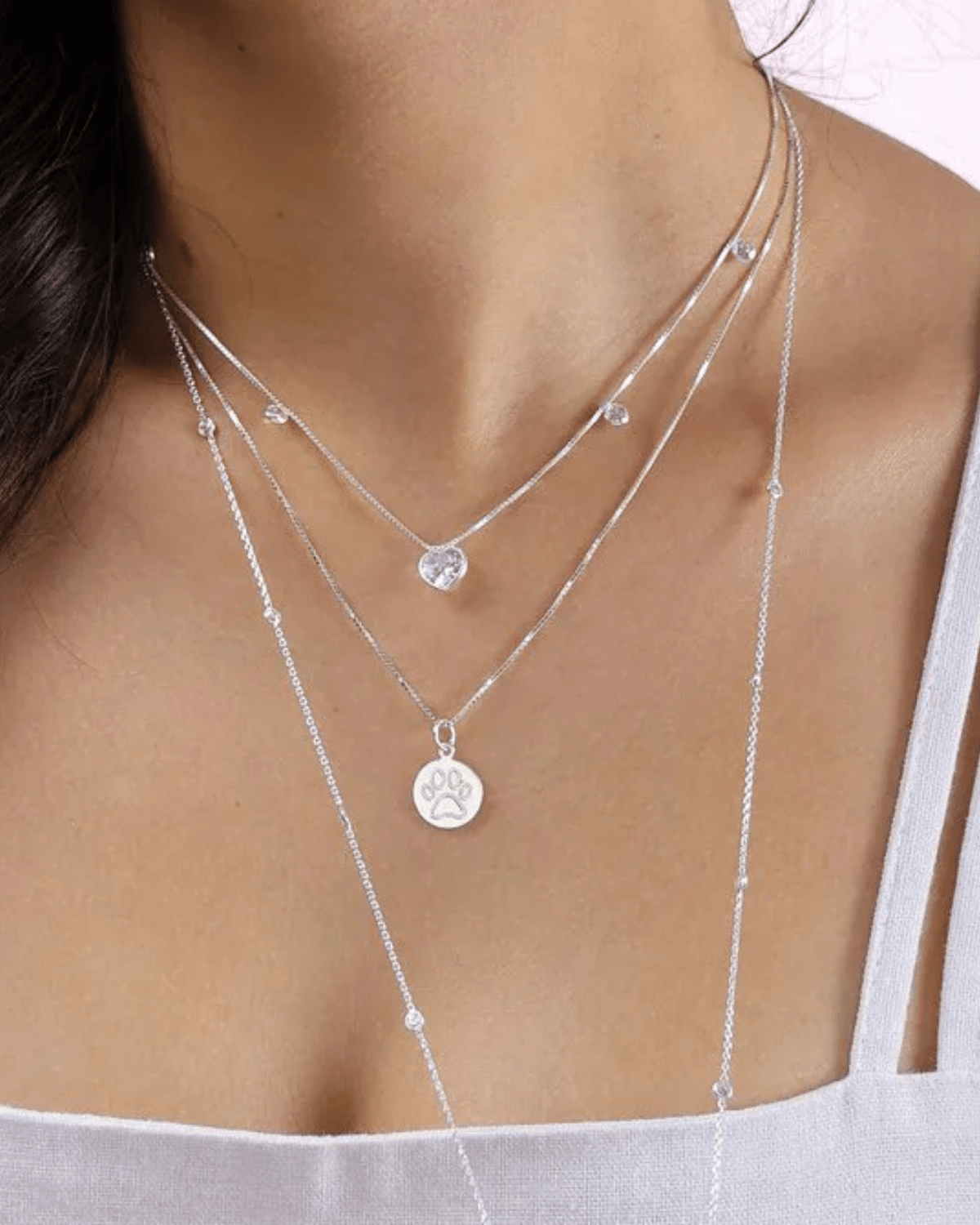 Colar Medalha Pata de Pet Prata 925 - Karina Pratas