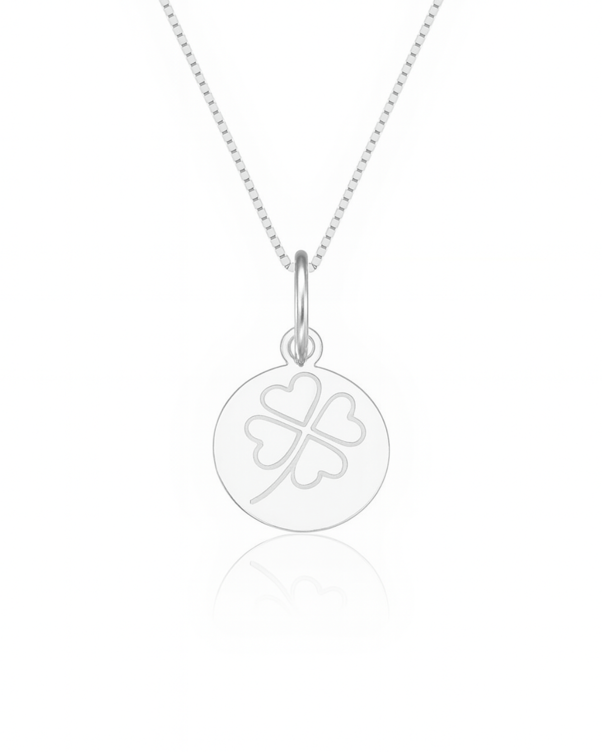 Colar Medalha Trevo da Sorte Prata 925 - Karina Pratas