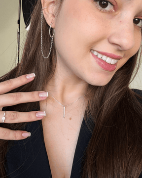 Colar Prego Cravejado Prata 925 - Karina Pratas