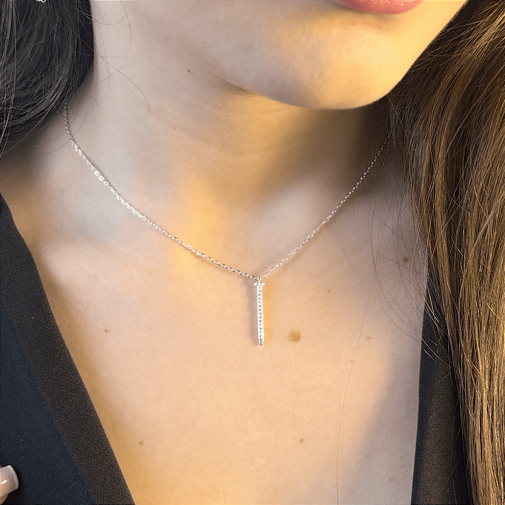 Colar Prego Cravejado Prata 925 - Karina Pratas