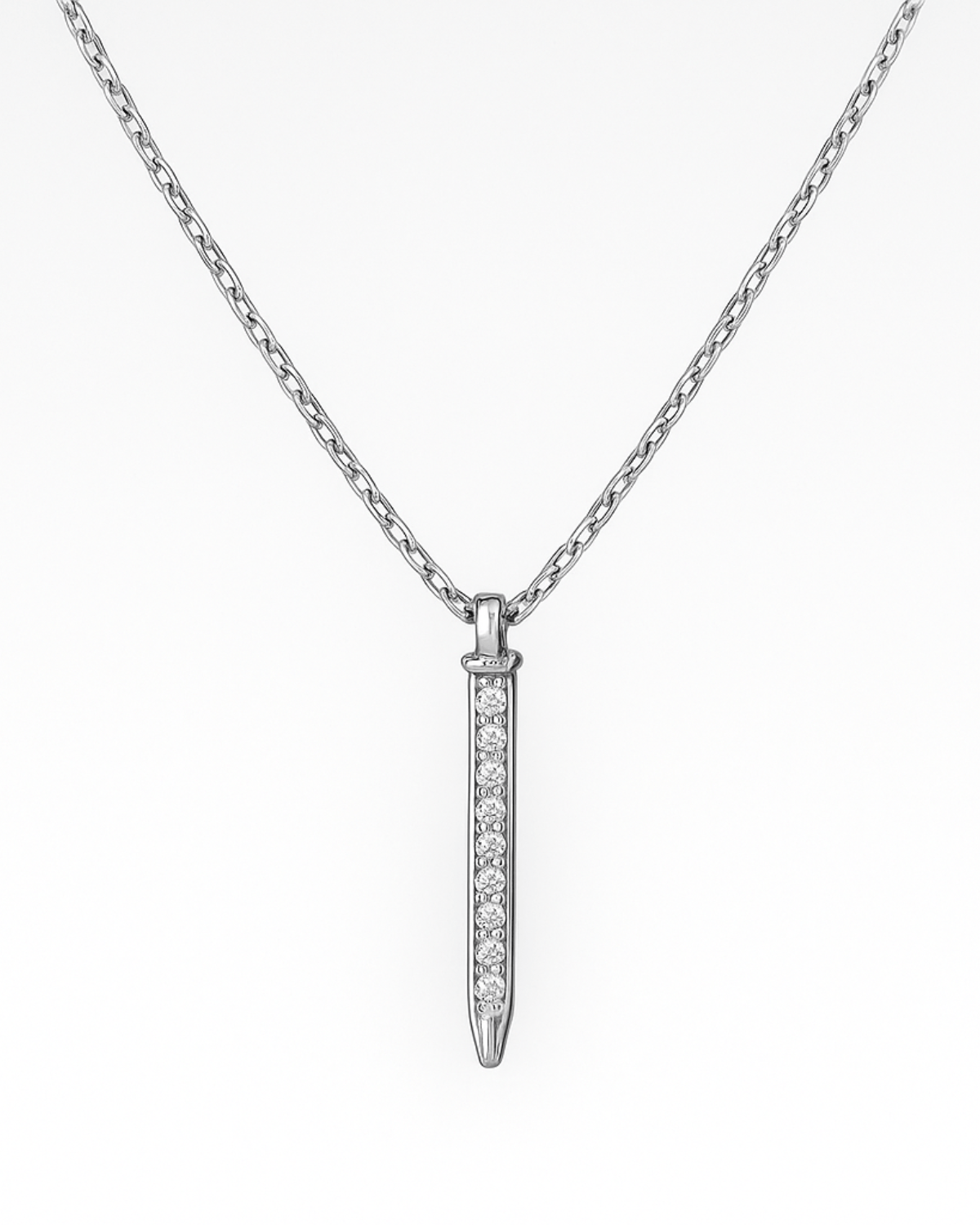 Colar Prego Cravejado Prata 925 - Karina Pratas