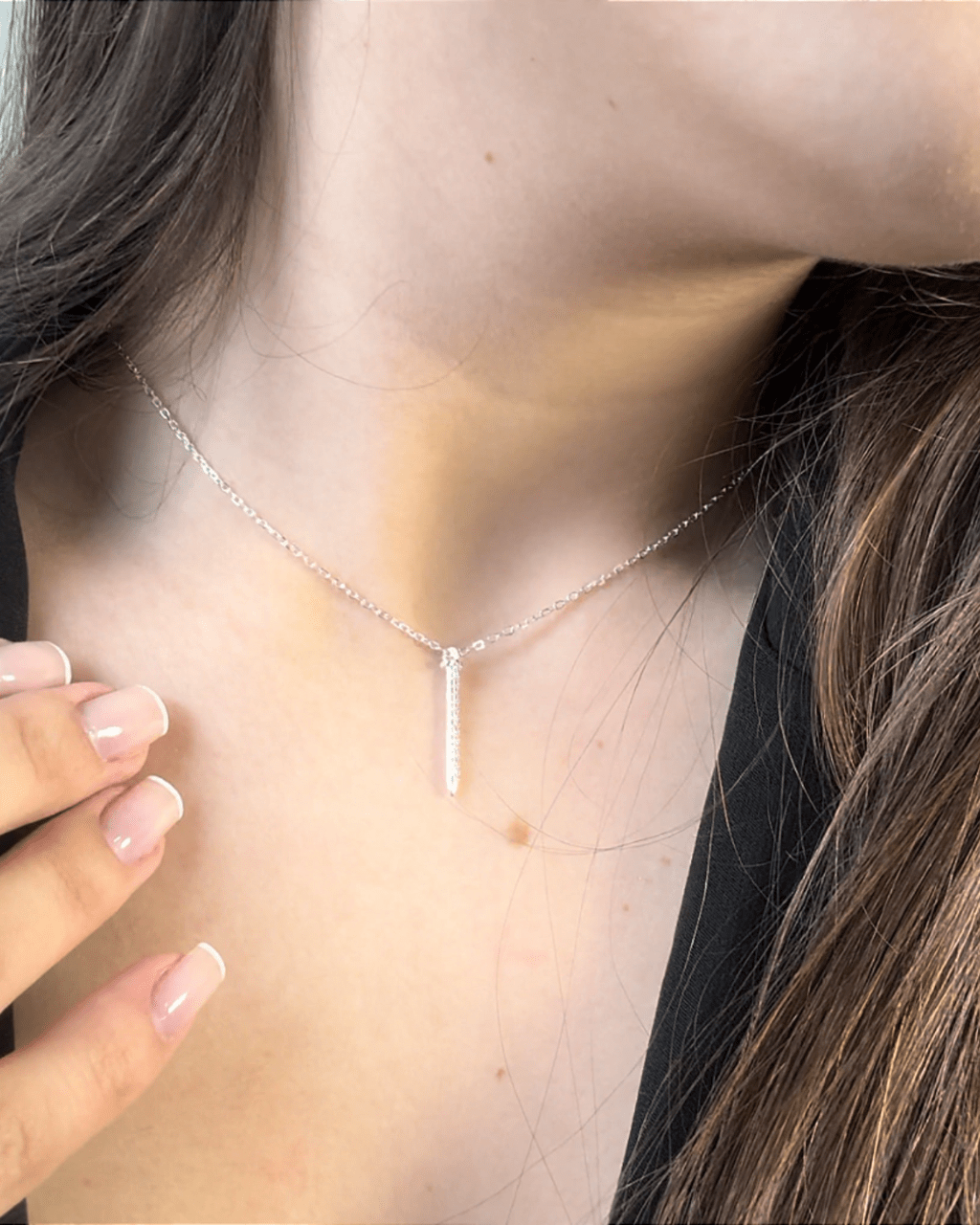 Colar Prego Cravejado Prata 925 - Karina Pratas