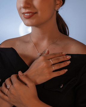 Colar Trevo Cravejado em Prata 925 - Karina Pratas