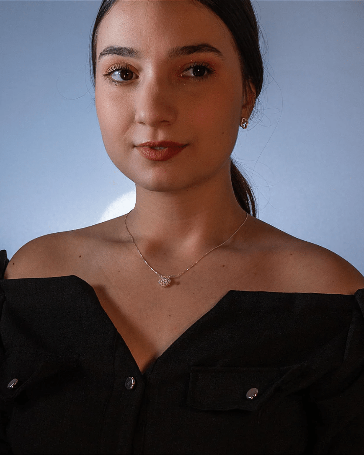 Colar Trevo Cravejado em Prata 925 - Karina Pratas