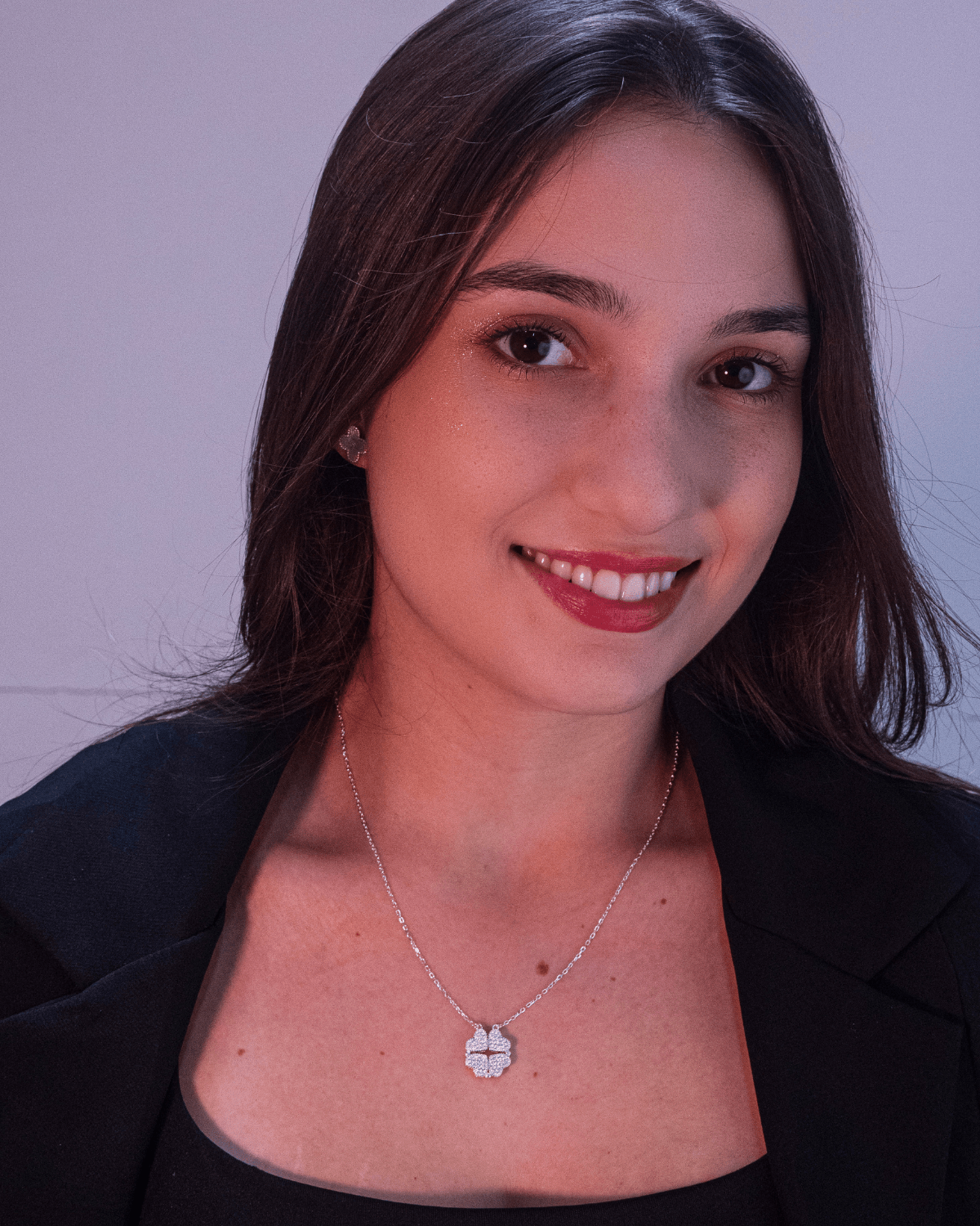 Colar Trevo e Coração Magnético Prata 925 - Karina Pratas