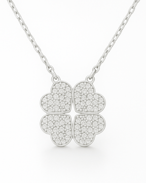 Colar Trevo e Coração Magnético Prata 925 - Karina Pratas