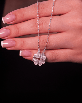 Colar Trevo e Coração Magnético Prata 925 - Karina Pratas