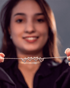 Colar Trevo e Coração Magnético Prata 925 - Karina Pratas