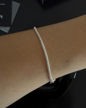 Pulseira Pipoca De Prata Charmosa e Única em Prata 18 Cm Em Prata 925