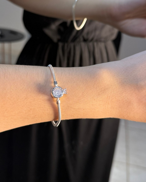 Pulseira para Berloques Coroa Cravejada De Prata 925