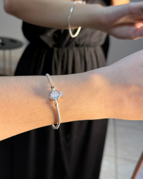 Pulseira para Berloques Coroa Cravejada De Prata 925