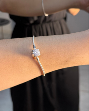 Pulseira Para Berloques Tambor Cravejado De Prata 925