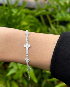 Pulseira Riviera Trevo Prata 925 18 Cm