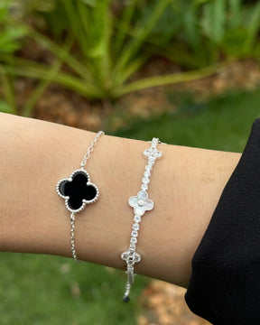 Pulseira Riviera Trevo Prata 925 18 Cm