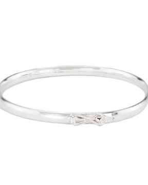 Bracelete  Liso 4 mm Aro Arredondado 18 Cm Prata 925